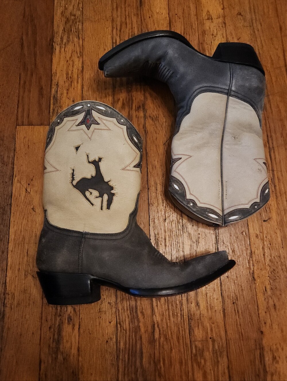 Vintage OLD GRINGO RARE Bucking Bronco Cowgirl Western Leather Boots - Picture 4 of 8